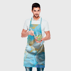 Фартук кулинарный Лазурь с золотом, цвет: 3D-принт — фото 2