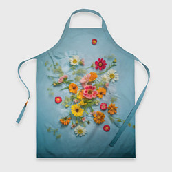 Фартук кулинарный Букет полевых цветов на ткани, цвет: 3D-принт