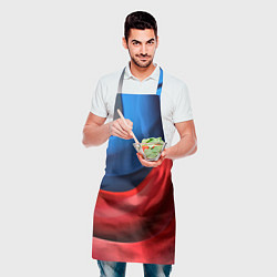 Фартук кулинарный Абстракция белый синий красный, цвет: 3D-принт — фото 2