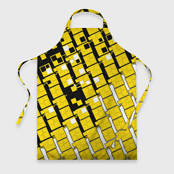 Фартук кулинарный Киберпанк квадраты жёлтые, цвет: 3D-принт