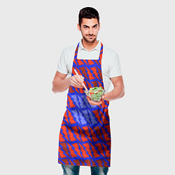 Фартук кулинарный Ретро молнии красно-синие, цвет: 3D-принт — фото 2