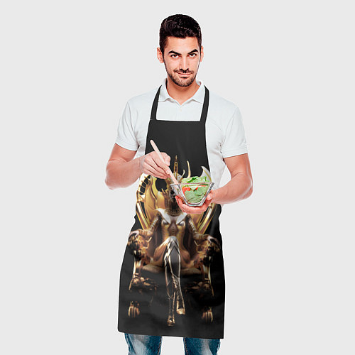 Фартук Египтянка на золотом троне / 3D-принт – фото 2