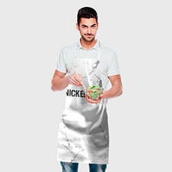 Фартук кулинарный Nickelback glitch на светлом фоне: символ сверху, цвет: 3D-принт — фото 2