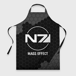 Фартук кулинарный Mass Effect glitch на темном фоне, цвет: 3D-принт