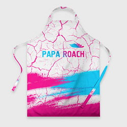 Фартук кулинарный Papa Roach neon gradient style: символ сверху, цвет: 3D-принт