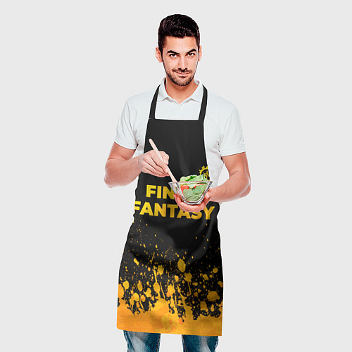 Фартук Final Fantasy - gold gradient: символ сверху / 3D-принт – фото 2