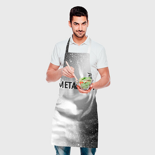 Фартук Metallica glitch на светлом фоне: символ сверху / 3D-принт – фото 2