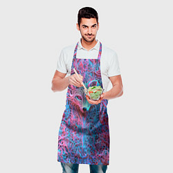 Фартук кулинарный Лис из розово-голубых узоров, цвет: 3D-принт — фото 2