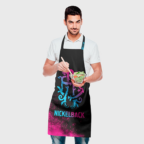 Фартук Nickelback - neon gradient / 3D-принт – фото 2