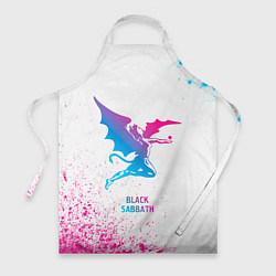 Фартук кулинарный Black Sabbath neon gradient style, цвет: 3D-принт