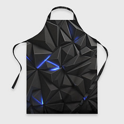 Фартук кулинарный Неоновое синее свечение на черном, цвет: 3D-принт