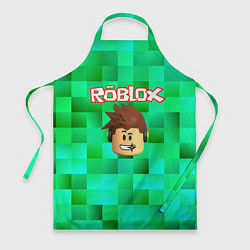 Фартук кулинарный Roblox head на пиксельном фоне, цвет: 3D-принт