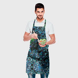 Фартук кулинарный Мозаичный узор в синих и зеленых тонах, цвет: 3D-принт — фото 2