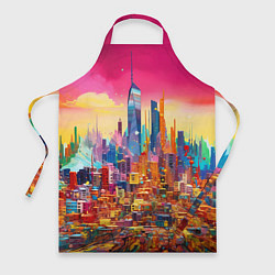 Фартук кулинарный Футуристический городской пейзаж, цвет: 3D-принт