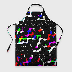 Фартук кулинарный Цветные угловатые фигуры на черном, цвет: 3D-принт