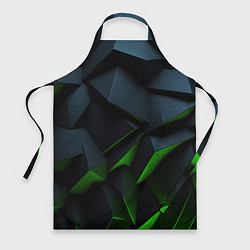 Фартук кулинарный Черные и зеленые плиты, цвет: 3D-принт