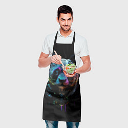 Фартук кулинарный Панда в стиле киберпанк, цвет: 3D-принт — фото 2