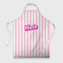 Фартук кулинарный Имя Мария в стиле Барби: розовая полоска, цвет: 3D-принт