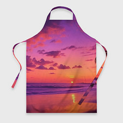 Фартук кулинарный Пляж vice city, цвет: 3D-принт