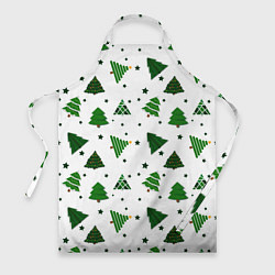 Фартук кулинарный Узор с зелеными елочками, цвет: 3D-принт