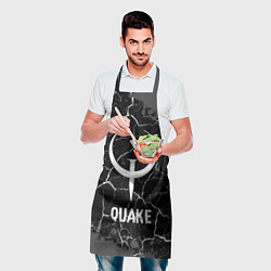 Фартук кулинарный Quake glitch на темном фоне, цвет: 3D-принт — фото 2