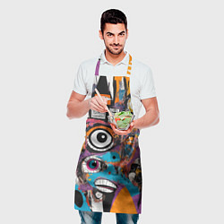 Фартук кулинарный Глаз в смеси современных искусств - абстракционизм, цвет: 3D-принт — фото 2