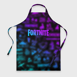Фартук кулинарный Неоновые логотипы Fortnite, цвет: 3D-принт