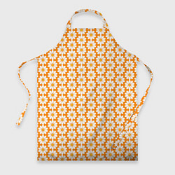 Фартук кулинарный Паттерн ромашки на оранжевом, цвет: 3D-принт