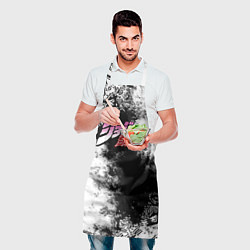 Фартук кулинарный JoJos Bizarre лого с красками, цвет: 3D-принт — фото 2