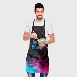 Фартук кулинарный David Bowie - neon gradient посередине, цвет: 3D-принт — фото 2
