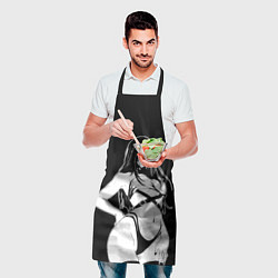 Фартук кулинарный Унохана на черном фоне, цвет: 3D-принт — фото 2