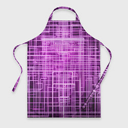 Фартук кулинарный Фиолетовые неоновые полосы киберпанк, цвет: 3D-принт
