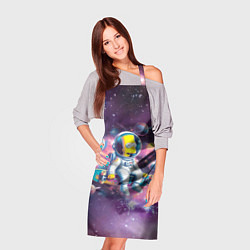 Фартук кулинарный Барт Симпсон со скейтбордом в космосе, цвет: 3D-принт — фото 2