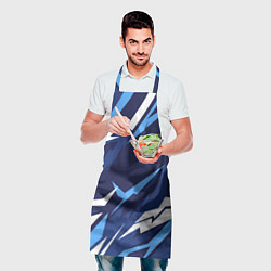 Фартук кулинарный Вольво - синяя абстракция, цвет: 3D-принт — фото 2
