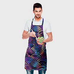 Фартук кулинарный Разноцветные волны-чешуйки, цвет: 3D-принт — фото 2