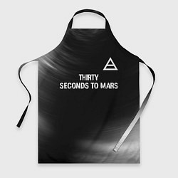 Фартук кулинарный Thirty Seconds to Mars glitch на темном фоне посер, цвет: 3D-принт