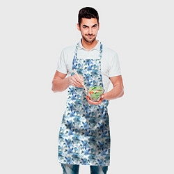 Фартук кулинарный Полевые голубые цветы паттерн, цвет: 3D-принт — фото 2
