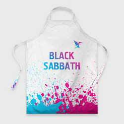 Фартук кулинарный Black Sabbath neon gradient style посередине, цвет: 3D-принт