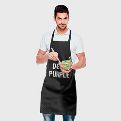 Фартук кулинарный Deep Purple glitch на темном фоне посередине, цвет: 3D-принт — фото 2