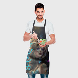 Фартук кулинарный Футуристичкая амазонка, цвет: 3D-принт — фото 2
