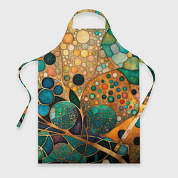 Фартук кулинарный Вдохновение Климтом - изумрудная абстракция с круг, цвет: 3D-принт