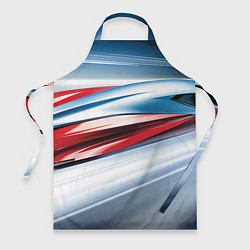 Фартук кулинарный Белая синяя красная абстракция, цвет: 3D-принт