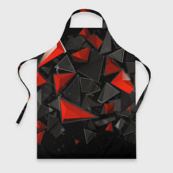 Фартук кулинарный Черные и красные треугольные частицы, цвет: 3D-принт