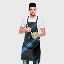 Фартук кулинарный Синий узор абстракции, цвет: 3D-принт — фото 2
