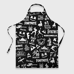 Фартук кулинарный Fortnite alllogo black, цвет: 3D-принт