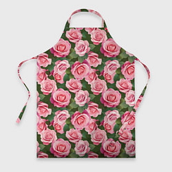 Фартук кулинарный Розовые розы паттерн, цвет: 3D-принт