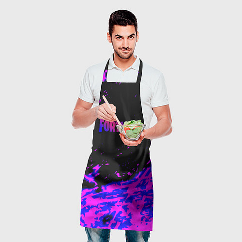 Фартук Fortnite neon logo steel / 3D-принт – фото 2
