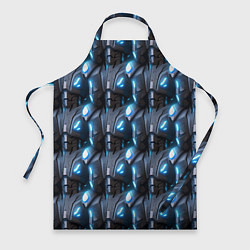 Фартук кулинарный Кибернетическая броня синяя, цвет: 3D-принт