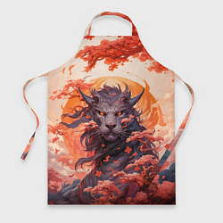 Фартук кулинарный Тигровый дракон сакура, цвет: 3D-принт