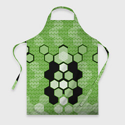 Фартук Зелёная кибер броня hexagons